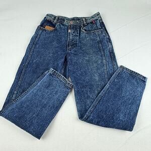 Vintage 80s Bugle Boy Acid Wash Jeans Mens 30M High Waist Baggy 5-Pocket